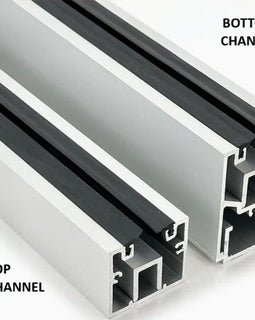 27609 - TOP CHANNEL 120"ALUMINUM SIDELIGHT RAIL , NARROW WIDTH, STORE FRONT