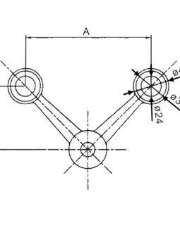 2-POINT SPIDER FITTING 90° - ROUND