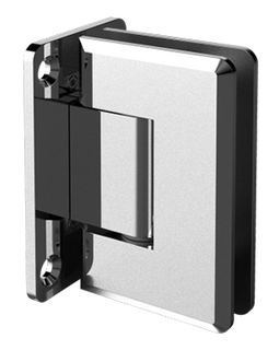 40009 - WALL TO GLASS FULL BACK PLATE HEAVY DUTY BEVELED EDGE HINGE