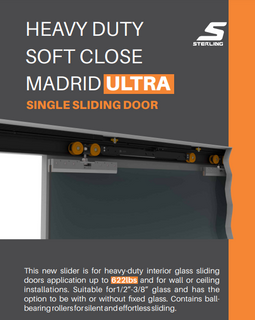 26166 MADRID ULTRA  - SUPER HEAVY DUTY SOFT CLOSE SLIDERS FOR SINGLE DOORS (KIT)