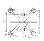 711200-4 - 4-POINT SPIDER W/ FIN - SQUARE