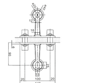 711200-2-180 - 2-POINT SPIDER 180° W/ FIN - SQUARE