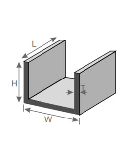 15014 - ALUMINUM U PROFILE CHANNELS