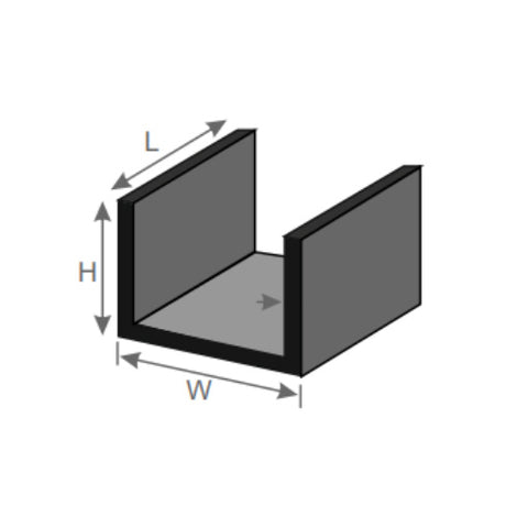 15015 - ALUMINUM U PROFILE CHANNELS