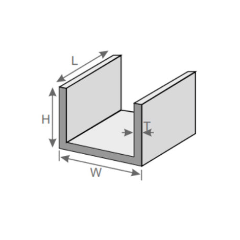 15014 - ALUMINUM U PROFILE CHANNELS