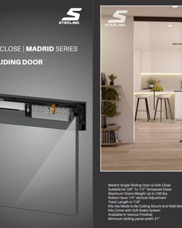 26066 MADRID1 - HEAVY DUTY SOFT CLOSE SLIDERS FOR SINGLE DOORS (KIT)